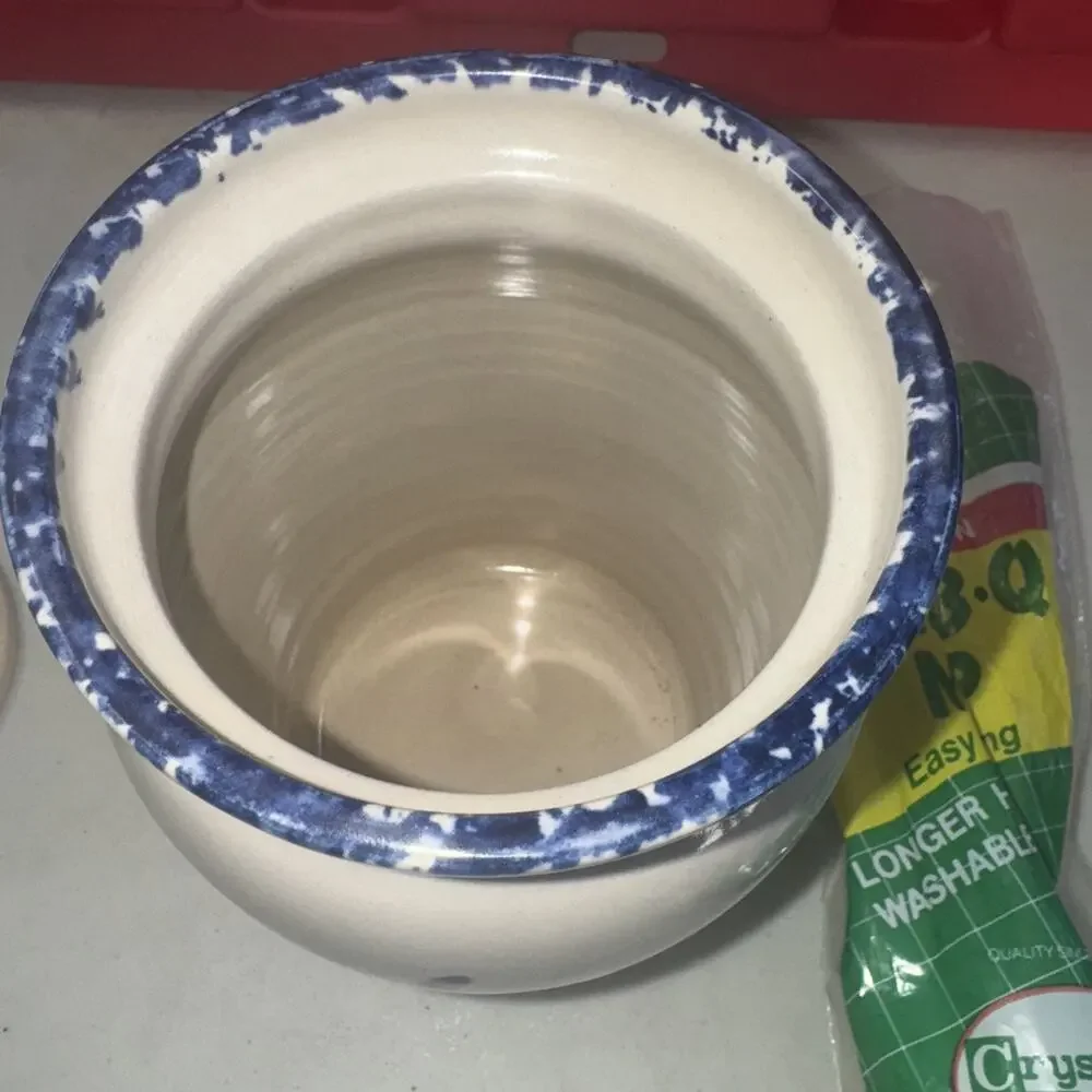 Martinez Pottery Hand Turned‎ Stoneware Barbecue BBQ Crock BBQ Mop Pot